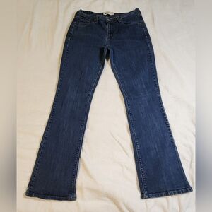 Levi's 515 Bootcut Denim Blue Jeans, Button Flap Back Pockets, Dark Wash 10 Long